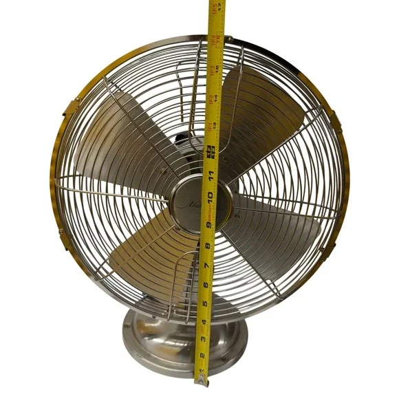 Aloha Breeze 46016 Vintage Style Table Fan Brushed Nickel Oscillating 3 Spd - Picture 6 of 8